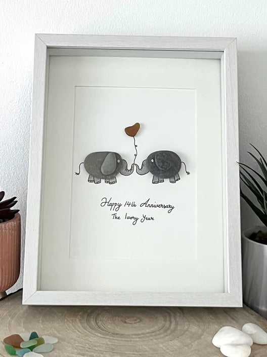 14th anniversary pebble art 1