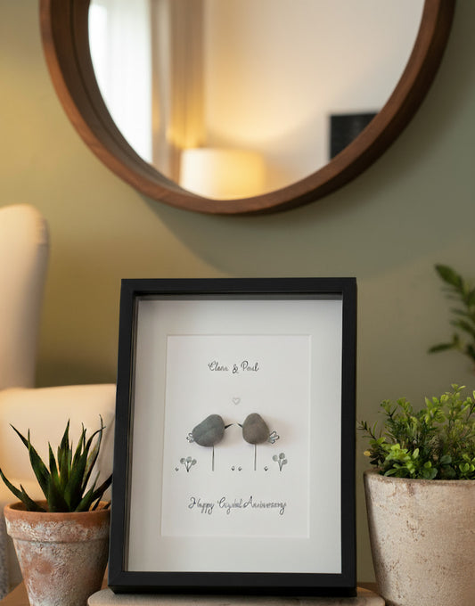 "15th Crystal Year Anniversary" - Personalized Sea Glass Gift