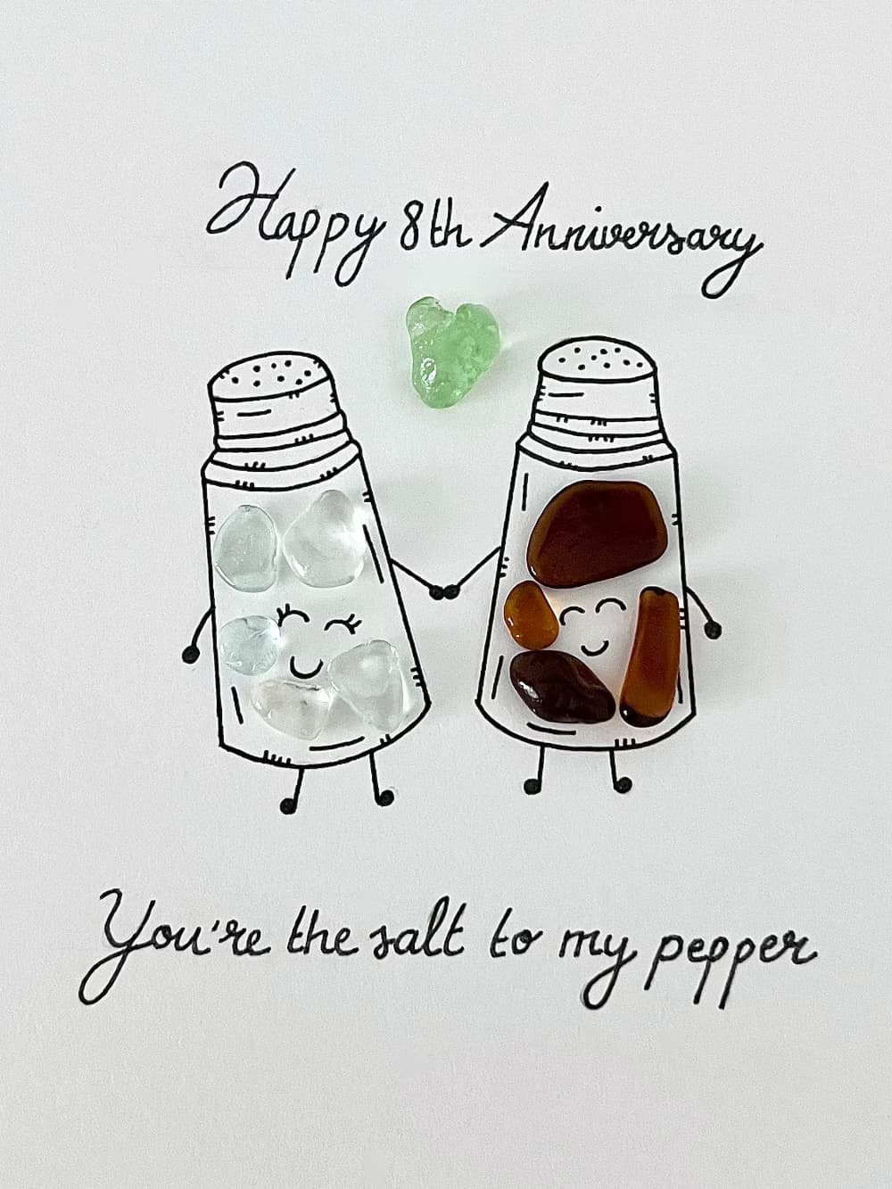 "8º Aniversario Sal y Pimienta" - Regalo personalizado de cristal de mar