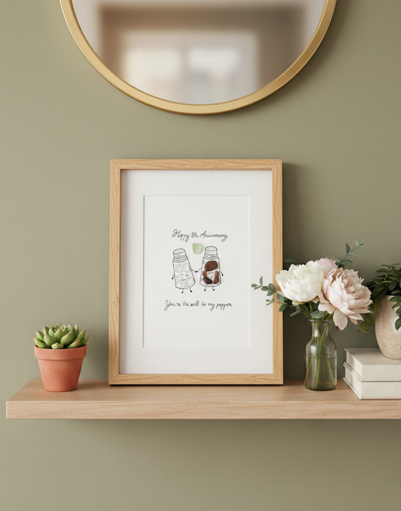 "8º Aniversario Sal y Pimienta" - Regalo personalizado de cristal de mar