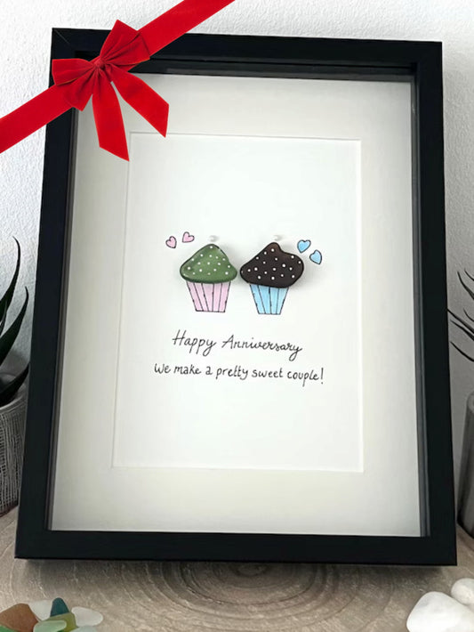 Regalo de Navidad - Obra de arte personalizada para cupcakes "Hacemos una pareja bastante dulce"