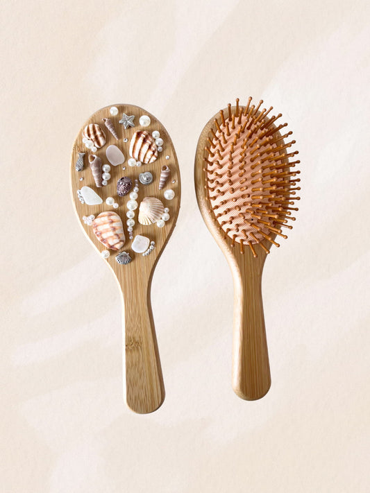 "Mechones de playa" - Cepillo de pelo de cristal de mar hecho a mano