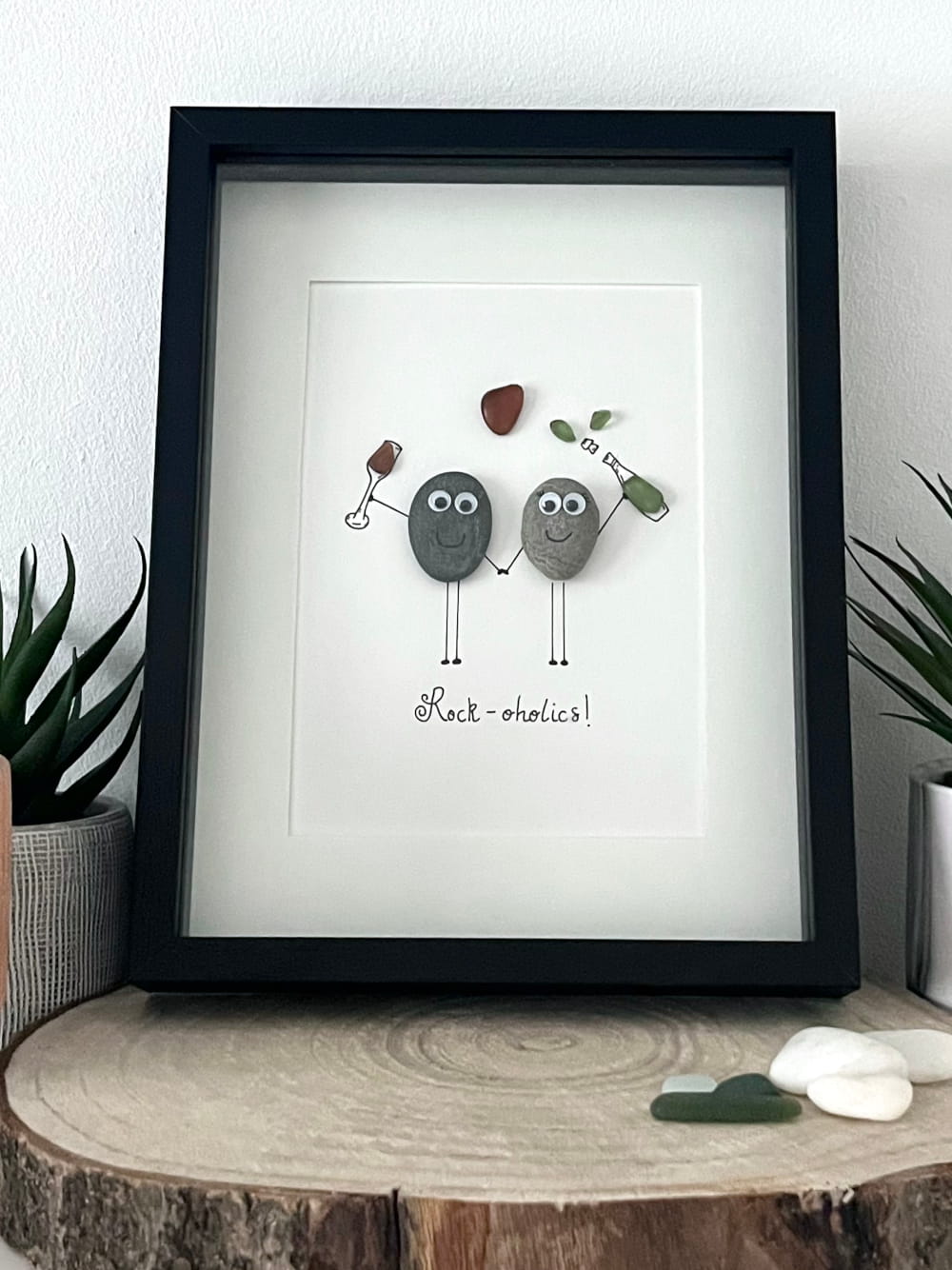 pebble love couple anniversary picture frame