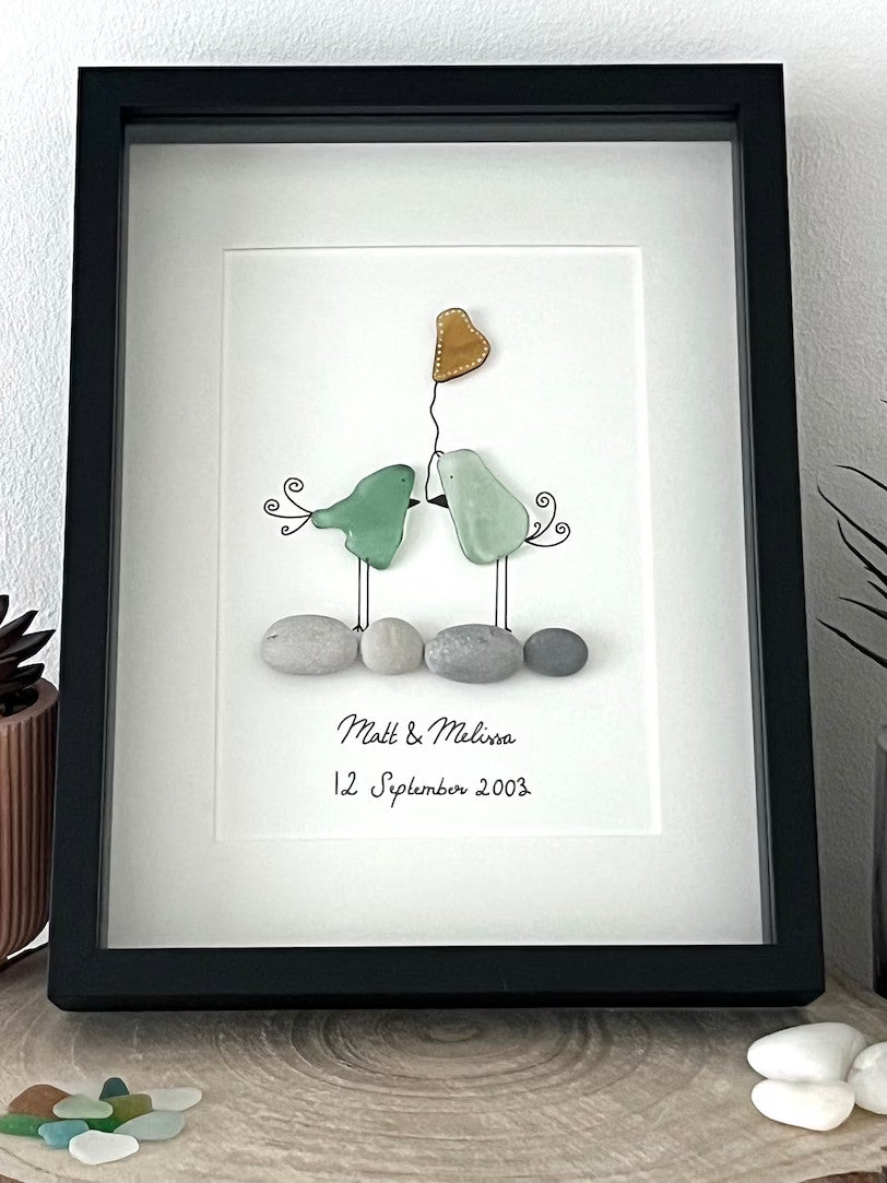 sea glass love birds