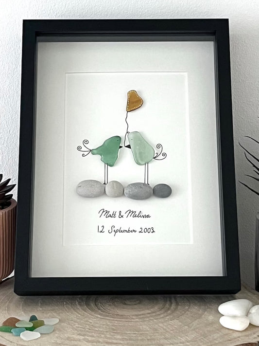 sea glass love birds